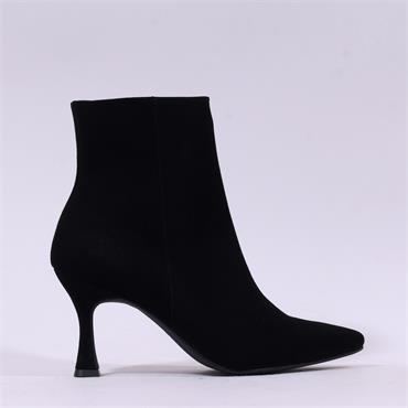 Paul Green High Heel Ankle Boot - Black Suede